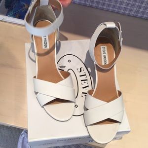 White Size 10 wedge sandal